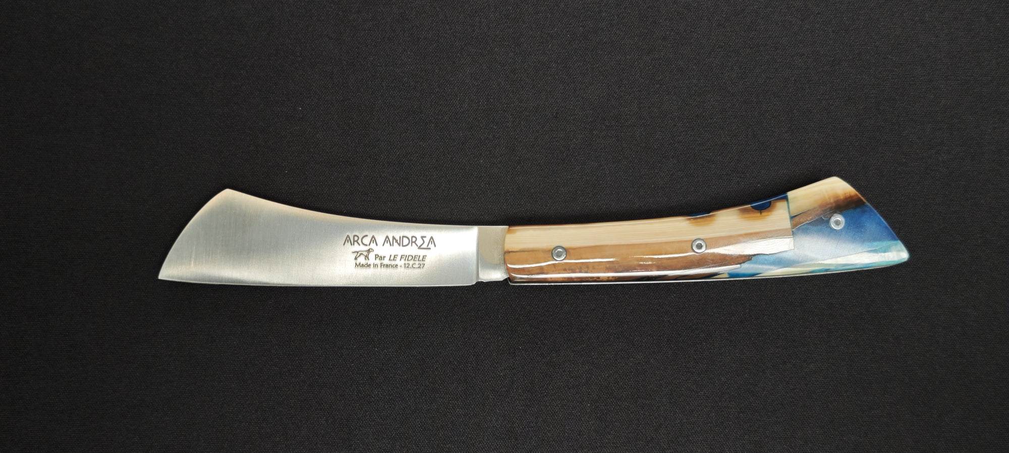 Couteau pliant Arca Andrea AAIVMRE avec manche en ivoire de mammouth et résine