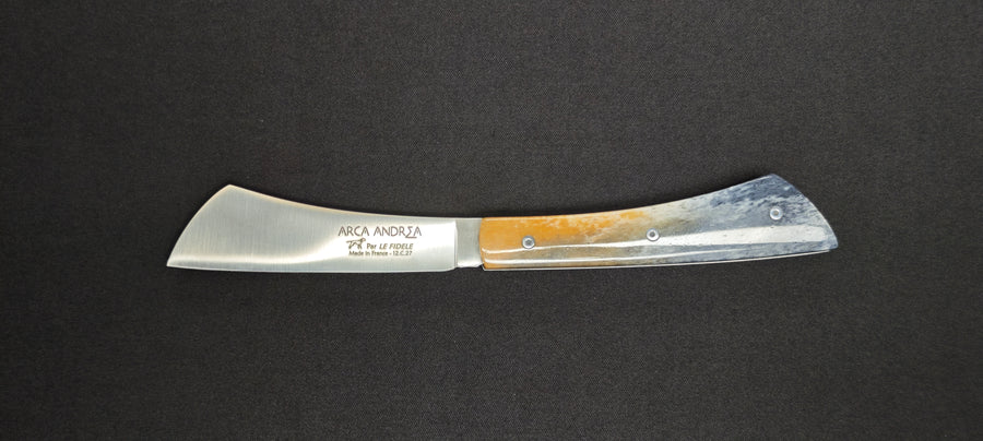 Couteau pliant ARCA Andreas avec manche en os de chameau naturel.