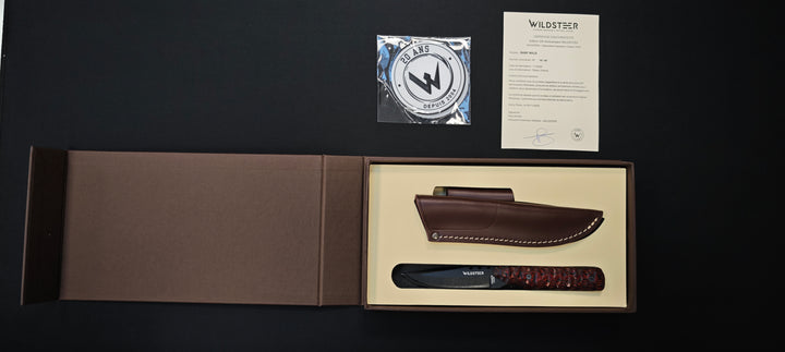Wildsteer Baby Wild – Couteau EDC/Outdoor - Manche Pakkawood cocobolo - 20ème anniversaire - Numéroté :