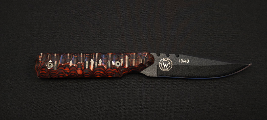 Wildsteer Baby Wild – Couteau EDC/Outdoor - Manche Pakkawood cocobolo - 20ème anniversaire - Numéroté :