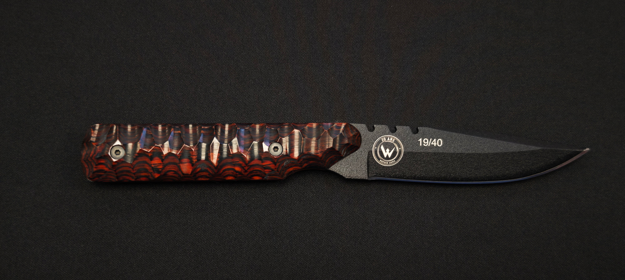 Wildsteer Baby Wild – Couteau EDC/Outdoor - Manche Pakkawood cocobolo - 20ème anniversaire - Numéroté :