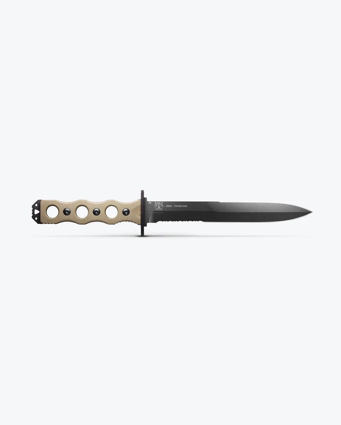Benchmade 185SBK-1 SOCP Couteau à lame fixe, Desert Tan G10 CPM-3V