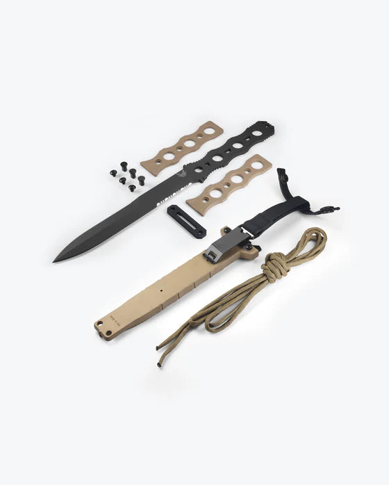 Benchmade 185SBK-1 SOCP Couteau à lame fixe, Desert Tan G10 CPM-3V