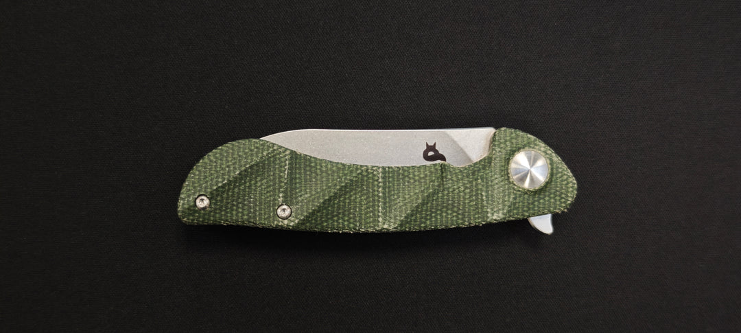 Couteau EDC Black Fox Dripper BF‑771 MOD – VG10 lavé Pierre, Manche Micarta OD