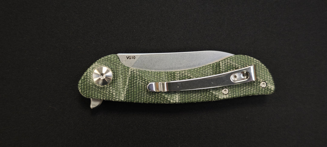 Couteau EDC Black Fox Dripper BF‑771 MOD – VG10 lavé Pierre, Manche Micarta OD