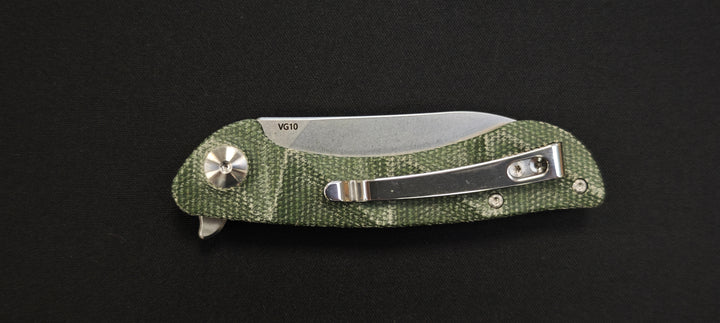 Couteau EDC Black Fox Dripper BF‑771 MOD – VG10 lavé Pierre, Manche Micarta OD