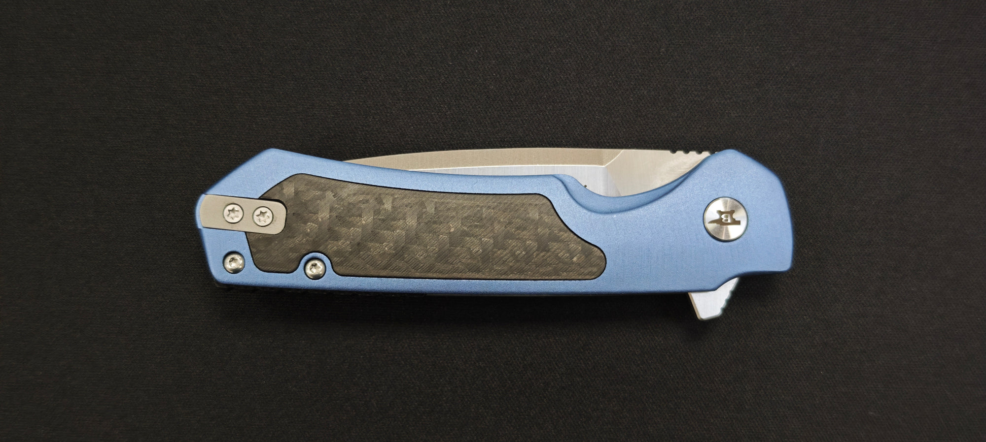 Buck Stinger 0714BLS-B – Couteau de poche EDC D2 Satin Bleu / Carbone