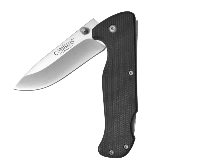 Camillus Bushcrafter Mini — Couteau pliant compact 7 cm, lame acier 440 + manche Micarta