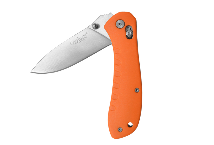 Camillus Rovax – Couteau pliant compact orange (lame acier 420, Crossbar Lock)