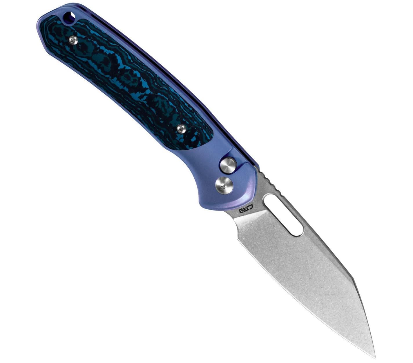CJRB J1925AT4-FCG Aficionado S90V Bleu Titane Carbone - Coutellerie Marcin