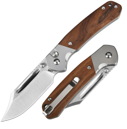 CJRB J1942‑RW – Couteau pliant Pyrite Bowie avec lame AR‑RPM9