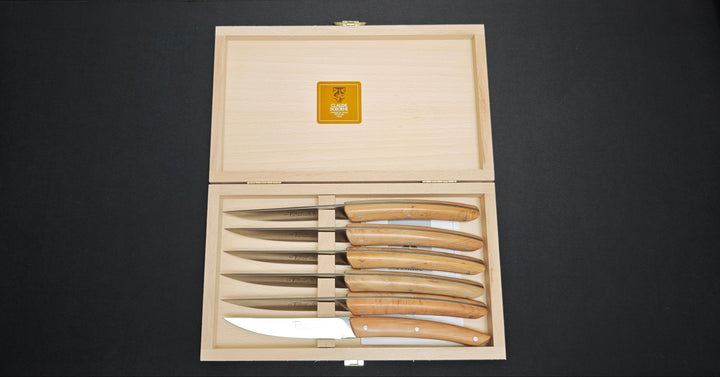 Coffret de 6 couteaux à steak Laguiole Claude Dozorme