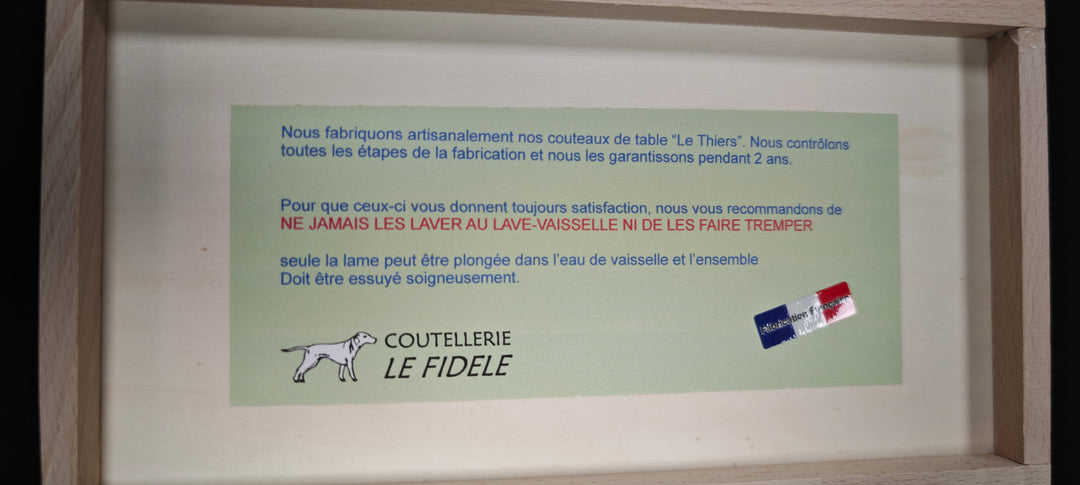 Couteaux à steak Le Thiers par Le Fidèle – Manche Olivier - 6 pièces