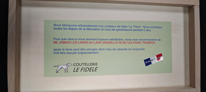 Couteaux à steak Le Thiers par Le Fidèle – Manche Olivier - 6 pièces