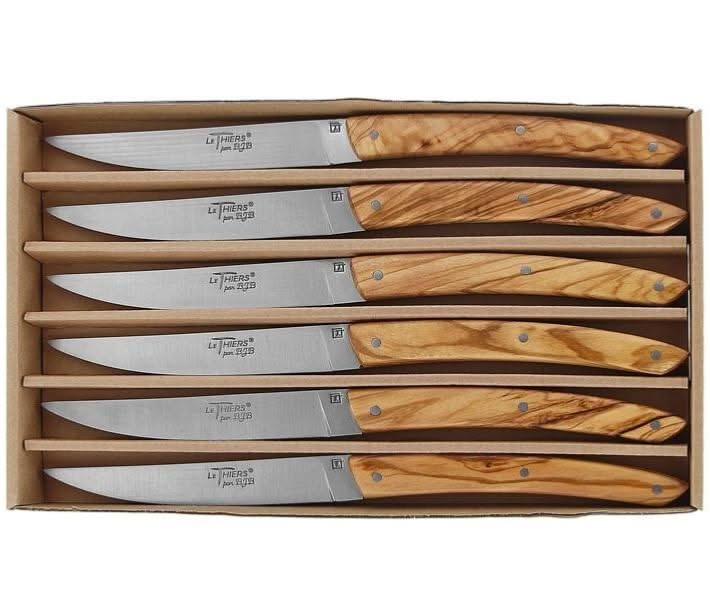 Coffret 6 Couteaux de Table BJB Le Thiers Olivier - Coutellerie Marcin