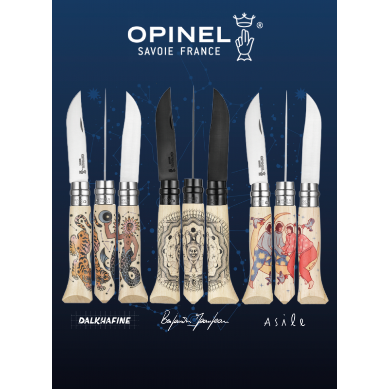 Opinel Pack de 3, N°8 Édition Cosmos – Collection Artiste Exclusive