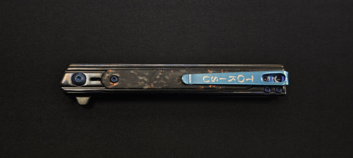 Tokisu 30760 Couteau pliant – Acier noir brillant lame 9 cm