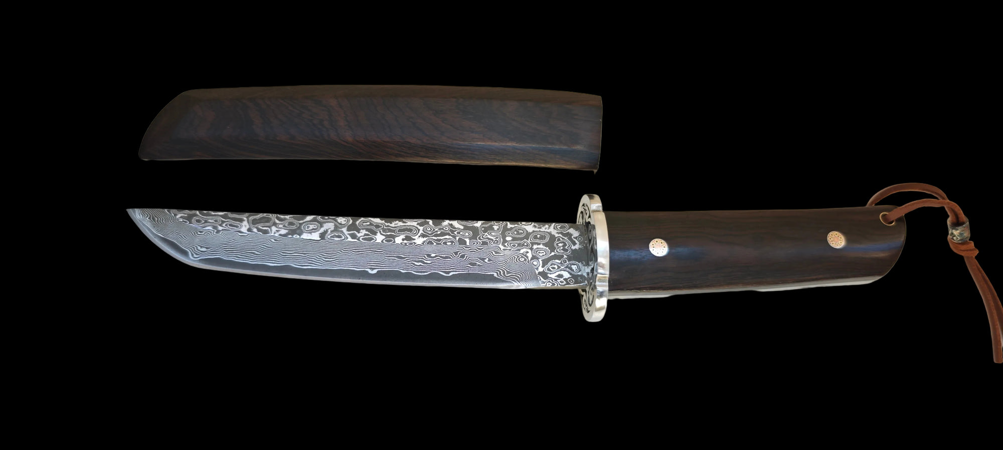 Albainox 32788 Couteau à lame fixe - lame tanto damas 15,5 cm