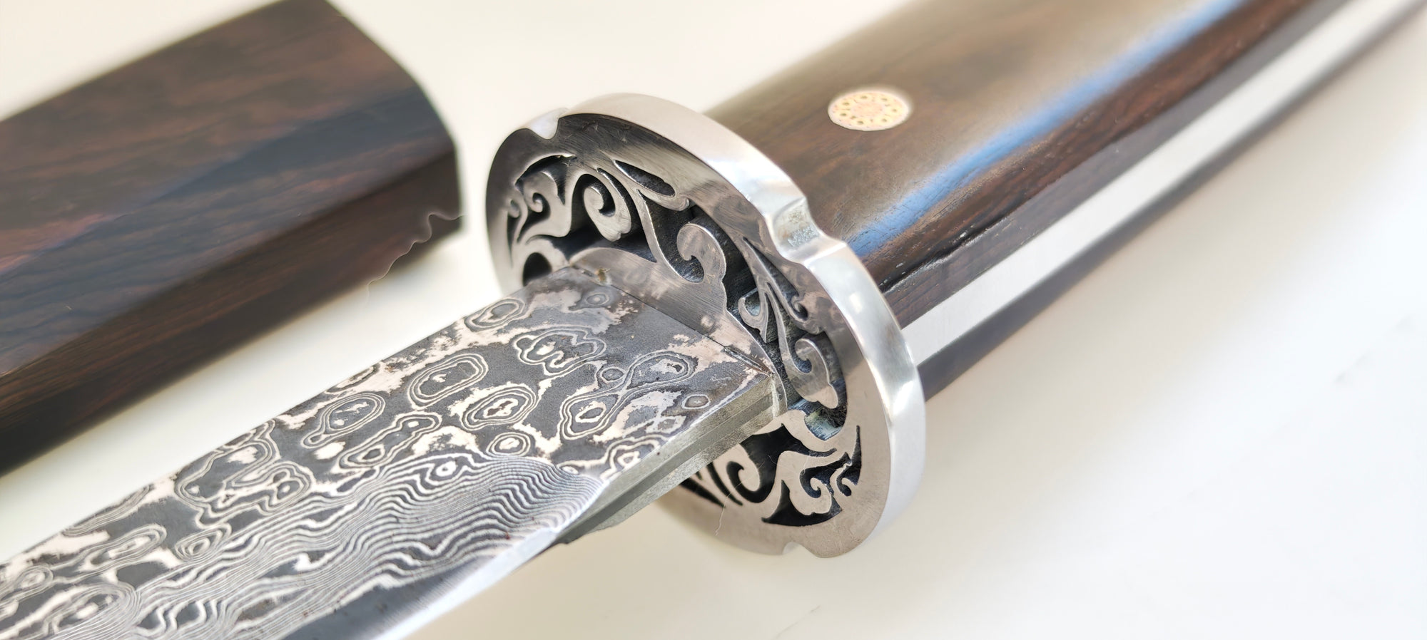 Albainox 32788 Couteau à lame fixe - lame tanto damas 15,5 cm