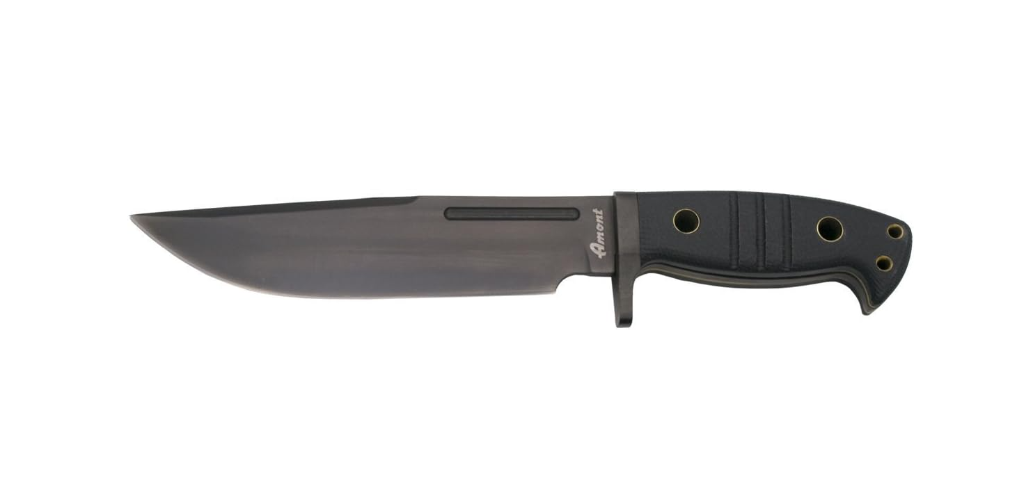 Amont 14771 Messer mit 22 cm langer Klinge aus 420er Stahl, schwarzem G10-Griff