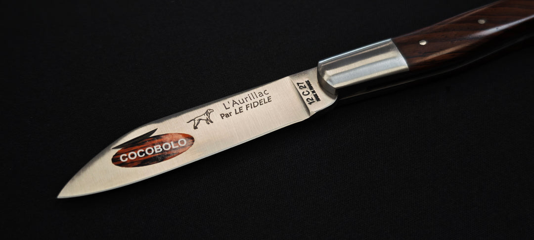 L'Aurillac par le Fidèle - Couteau pliant de poche manche en bois de cocobolo - Réf : AUCO