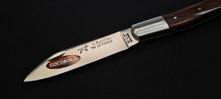 L'Aurillac par le Fidèle - Couteau pliant de poche manche en bois de cocobolo - Réf : AUCO