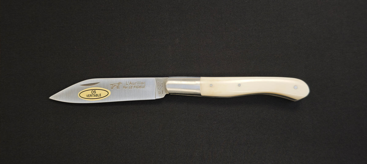 L'Aurillac par le Fidèle - Couteau pliant de poche manche en os véritable - Réf : AUOS