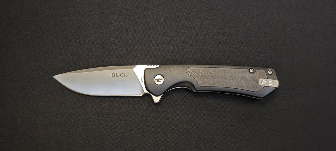 Buck Stinger noir avec lame D2 satinée