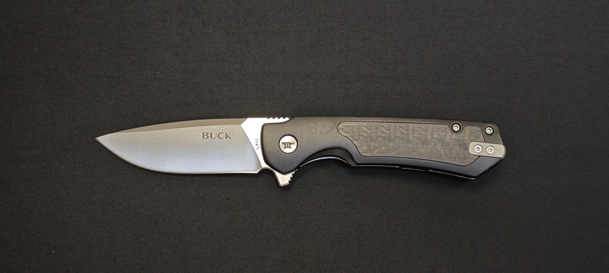 Buck Stinger noir avec lame D2 satinée