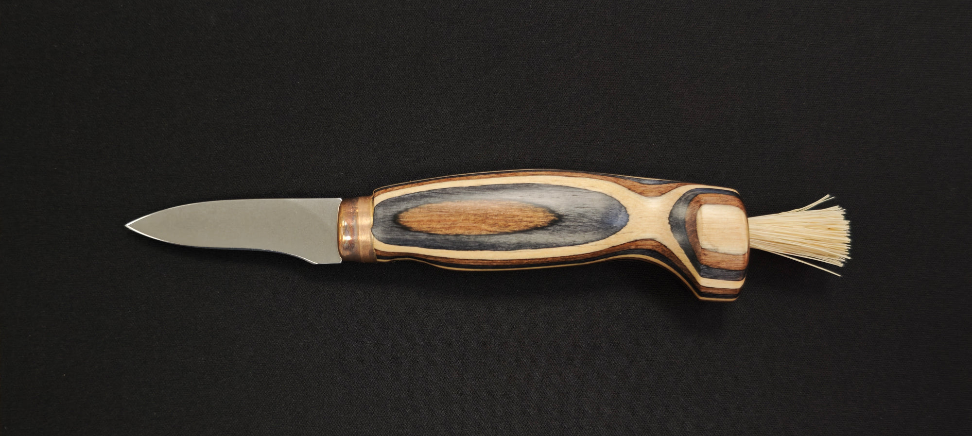 Couteau à champignons Wood Jewel Zebra 92Z – lame inox & manche zebrawood