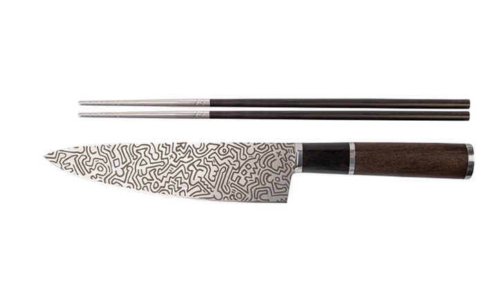 Couteau de Chef 21 cm & Baguettes Saibashi – Design Keith Haring