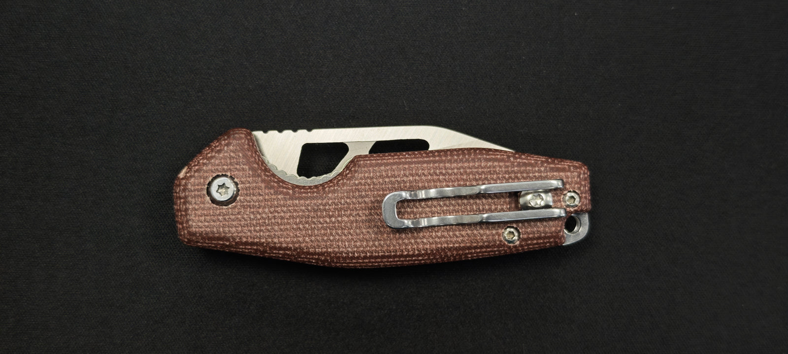 K25 25247 Couteau pliant micarta caramel lame 6,5 cm