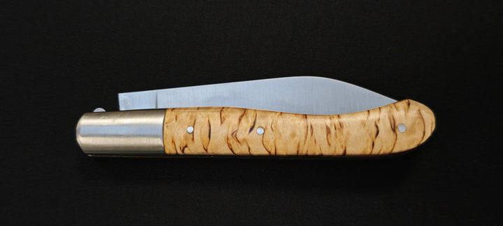 L'Aurillac par le Fidèle - Couteau pliant de poche manche en bois de bouleau - Ref : AUBL