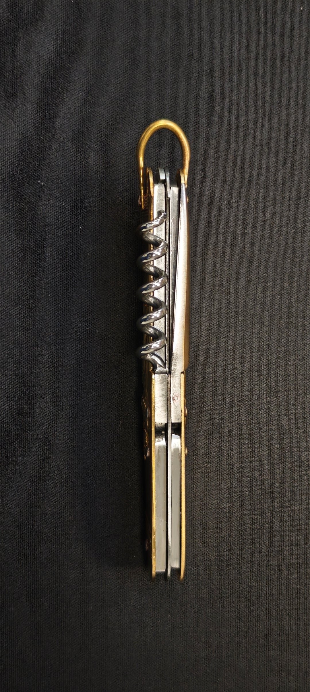 COUPERIER COURSOLLE 1176 – Couteau pliant artisanal - 6 fonctions, manche laiton - Version Sport (Tennis/Scout)