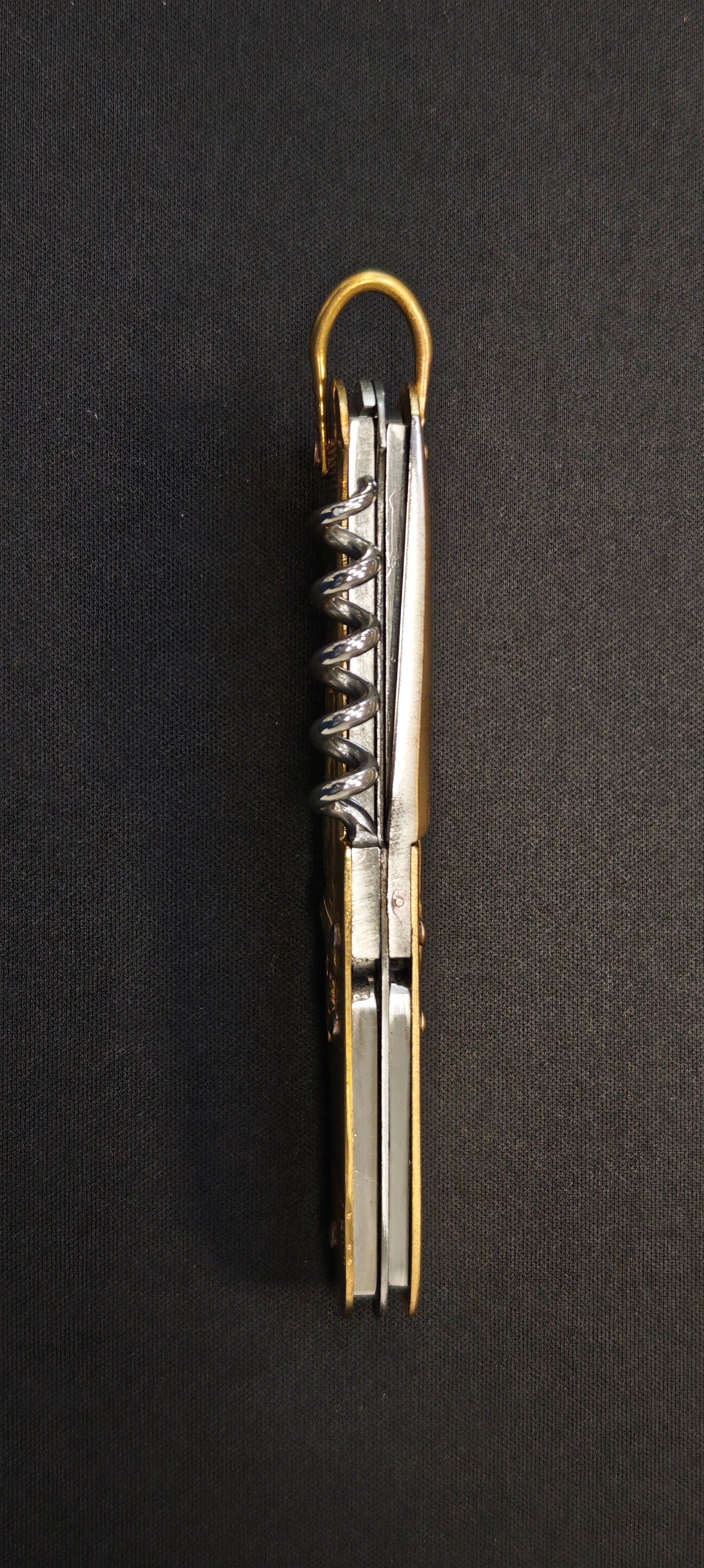 COUPERIER COURSOLLE 1176 – Couteau pliant artisanal - 6 fonctions, manche laiton - Version Sport (Tennis/Scout)