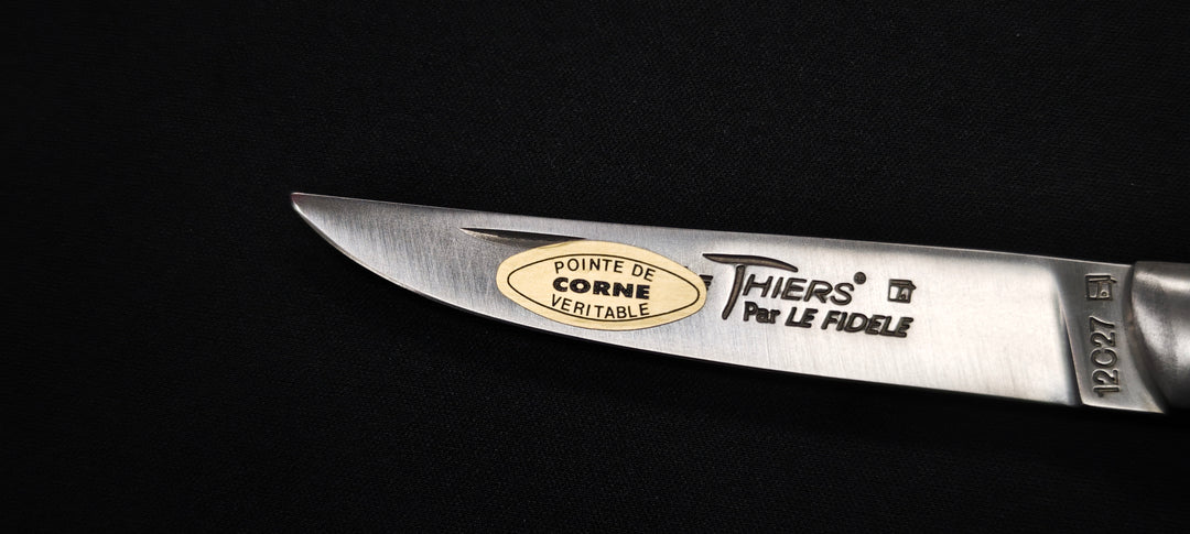 Couteau pliant Le Thiers par le Fidèle - Manche en pointe de corne véritable