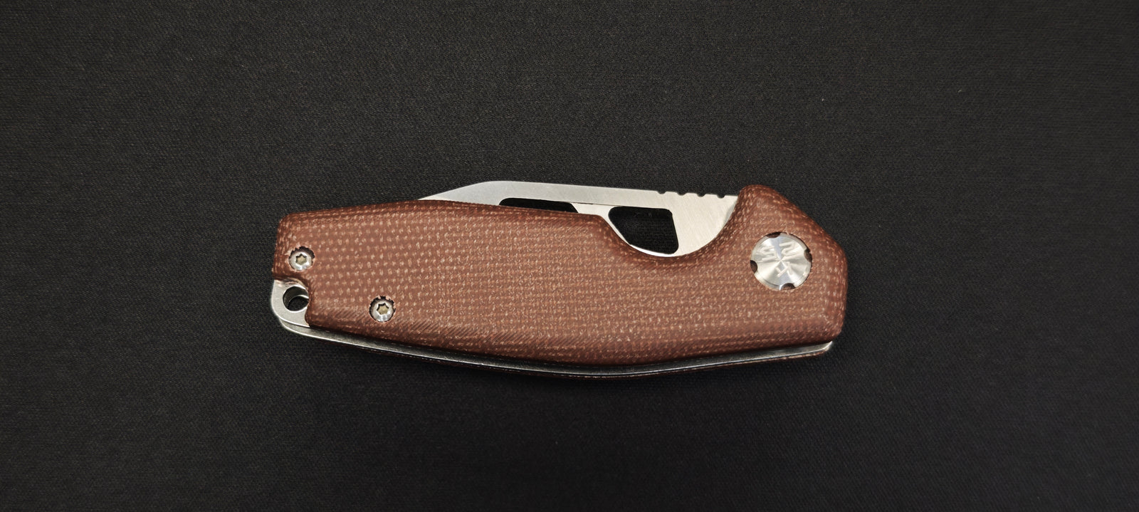 K25 25247 Couteau pliant micarta caramel lame 6,5 cm