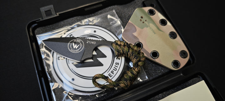 Wildsteer KRILL — couteau fixe 11,5 cm, lame 5 cm, acier 14C28N - Edition 20ème anniversaire - Série 21/40