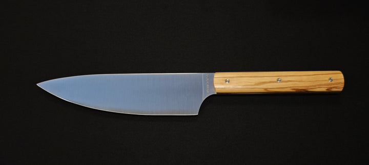Perceval - Couteau de Cuisine demi chef 15 cm "éminceur" - manche en olivier | 947
