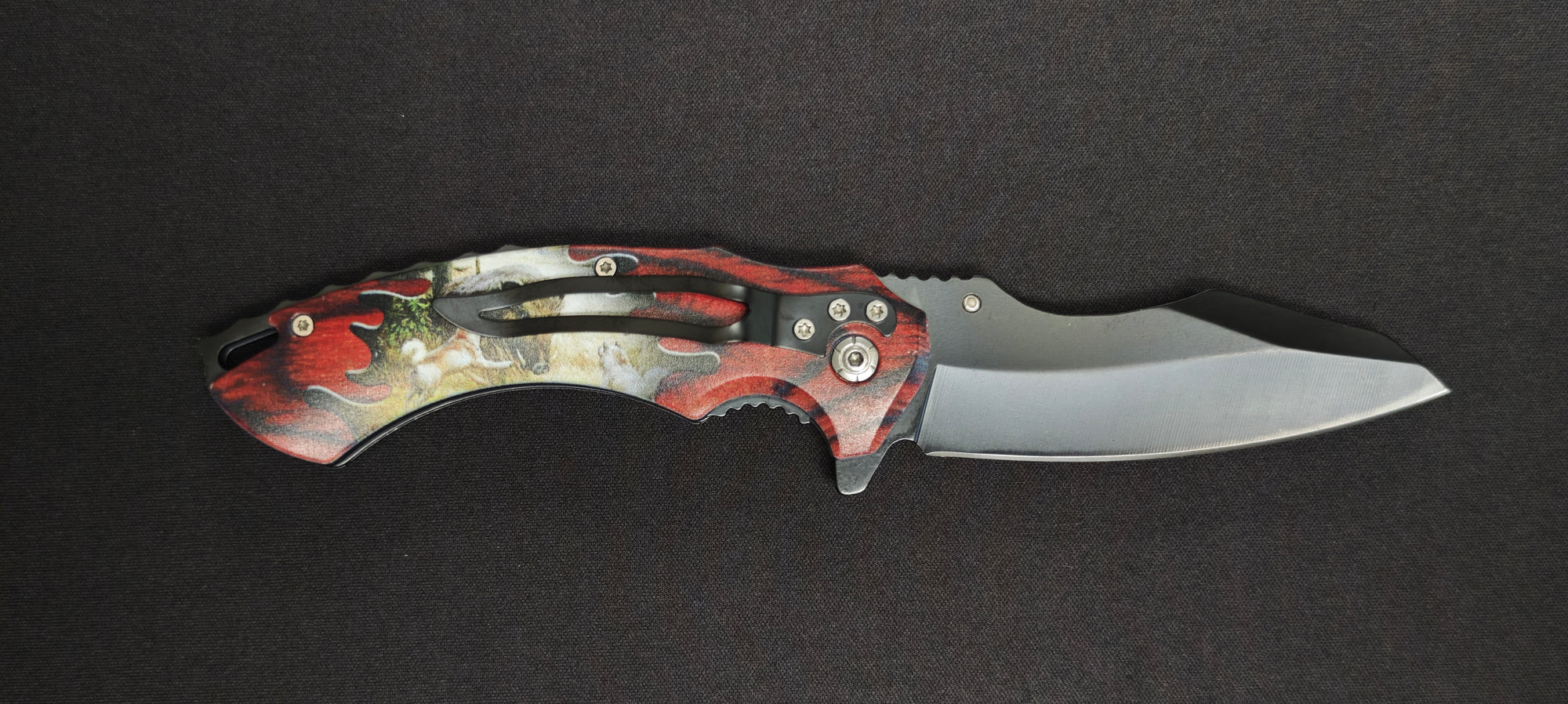 Lame noire en acier 3Cr13MoV du couteau JKR0737.
