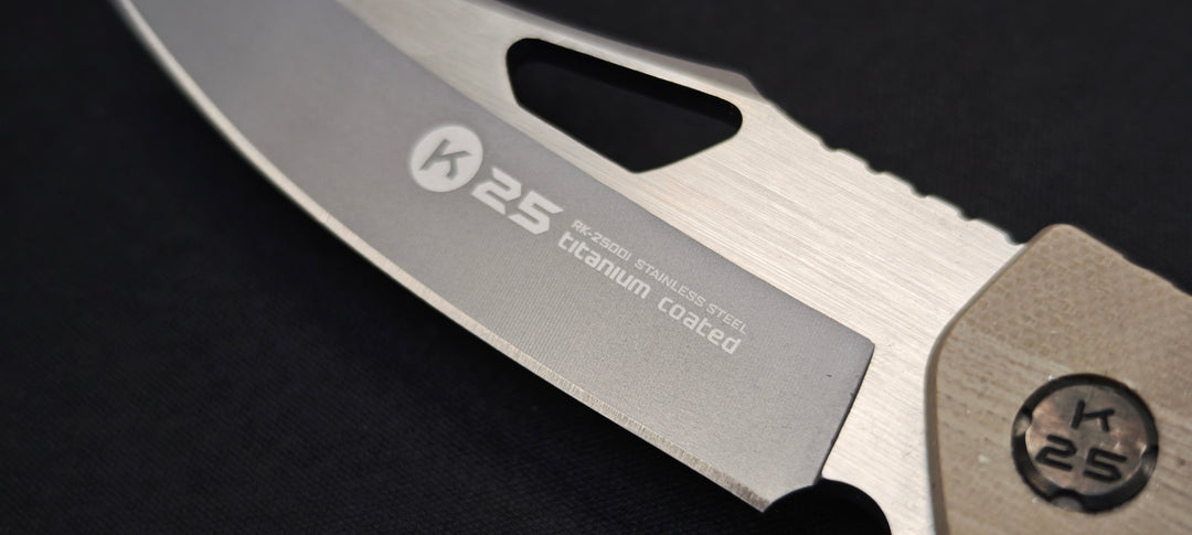 Couteau pliant K25 G10 coyote lame 8,7 cm – Réf. 25001