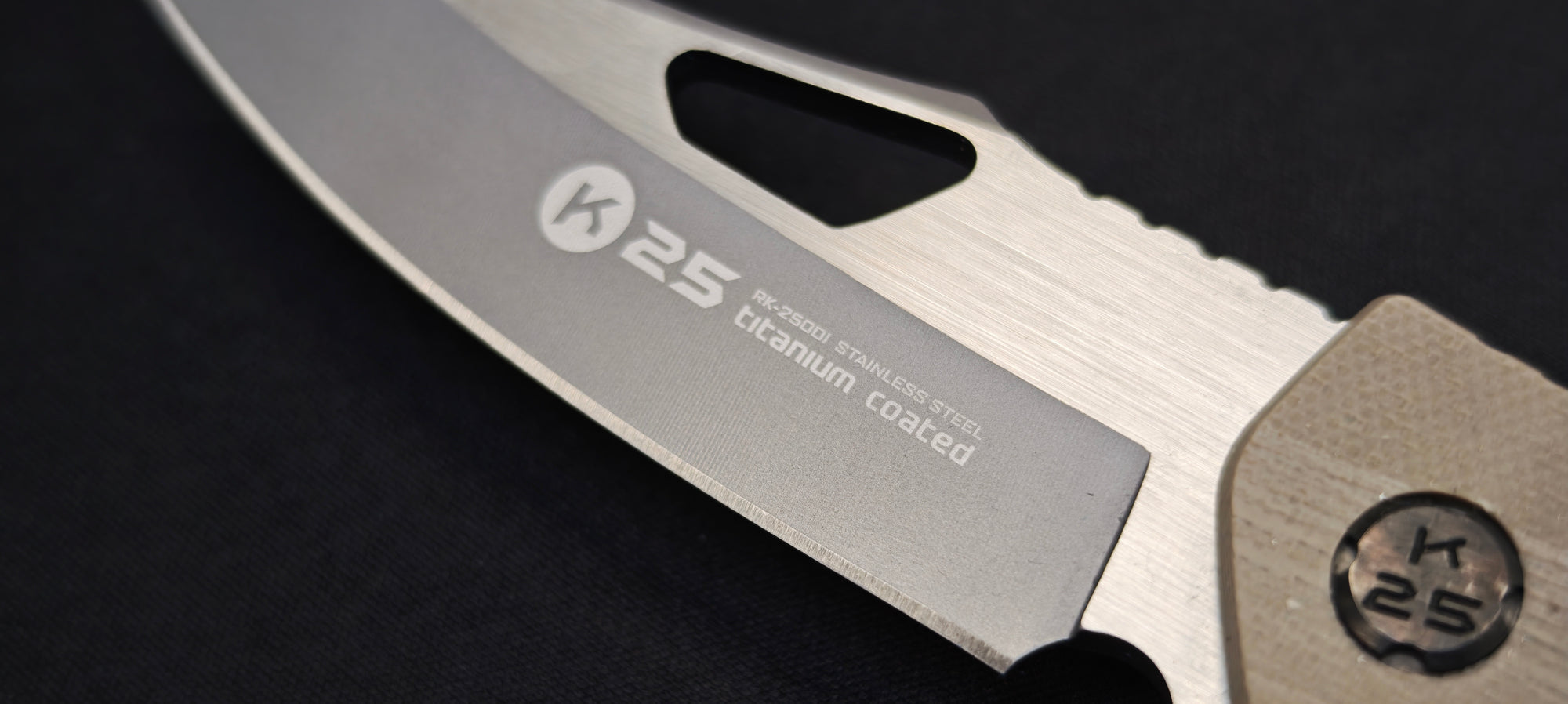 Couteau pliant K25 G10 coyote lame 8,7 cm – Réf. 25001