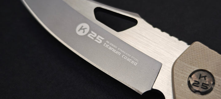 Couteau pliant K25 G10 coyote lame 8,7 cm – Réf. 25001