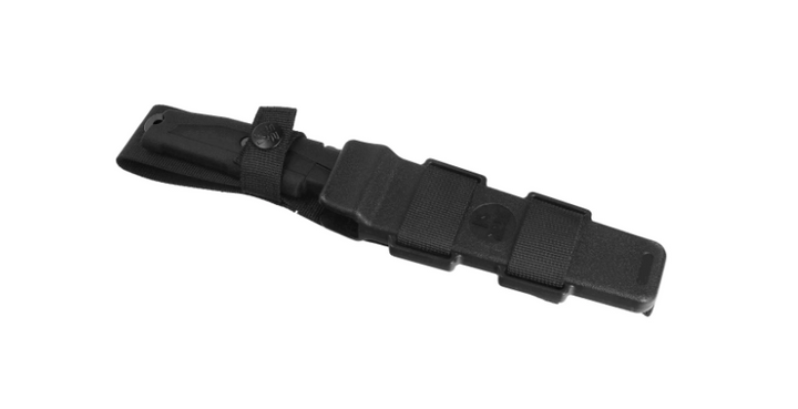 Couteau K25 RK 32392 AH-64 – manche caoutchouc noir – lame titane – acier 7Cr17Mov