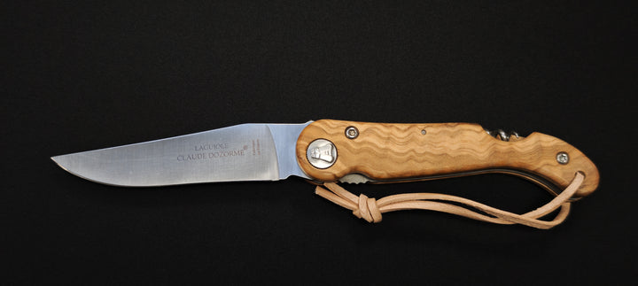 Couteau pliable Baroudeur Laguiole – Manche Bois d’Olivier , Lame Acier inoxydable