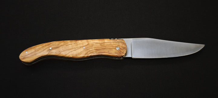 Couteau de Chasse Laguiole en bois d'olivier – Lame Acier Inoxydable