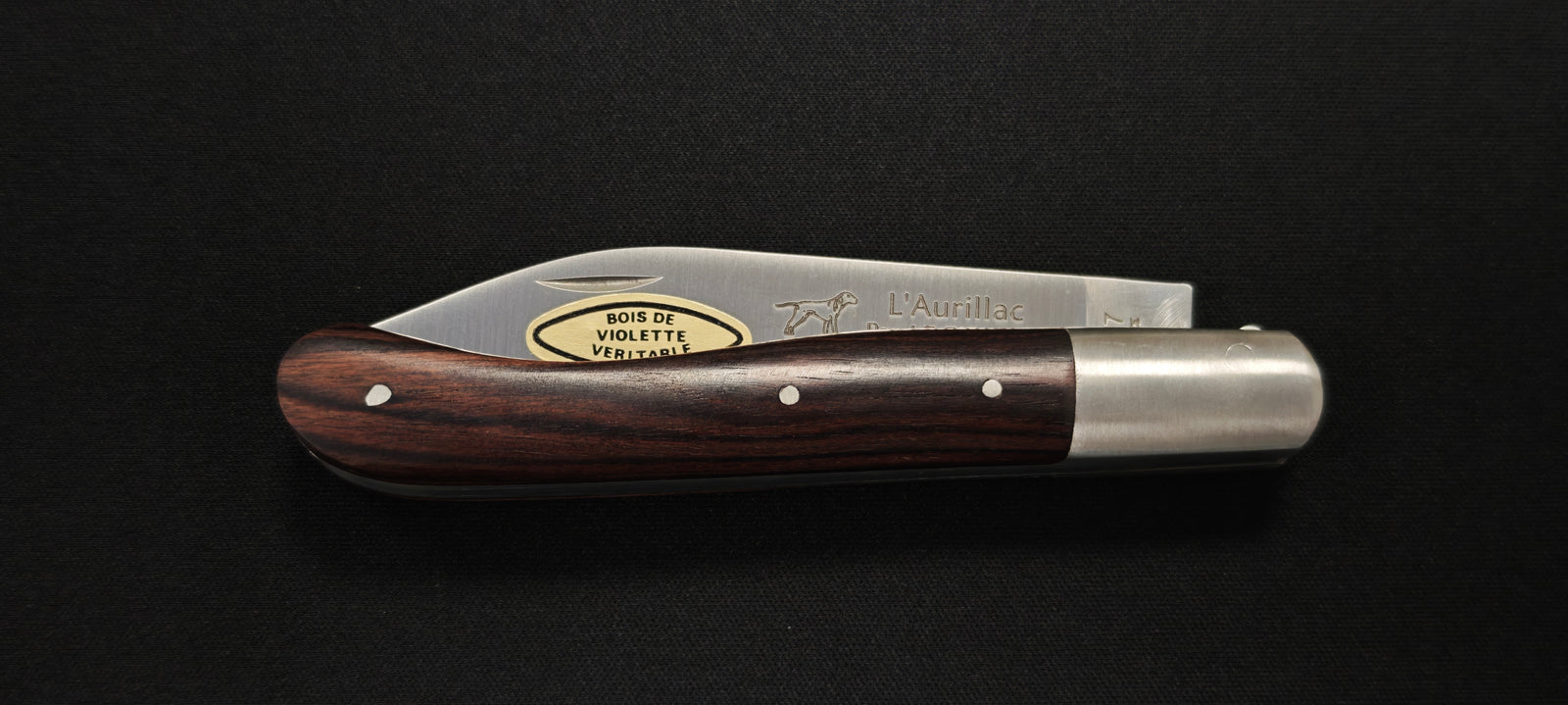 L'Aurillac par le Fidèle - Couteau pliant de poche manche en bois de violette véritable - Réf : AUBV