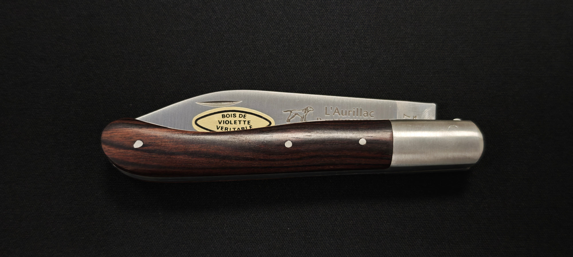 L'Aurillac par le Fidèle - Couteau pliant de poche manche en bois de violette véritable - Réf : AUBV