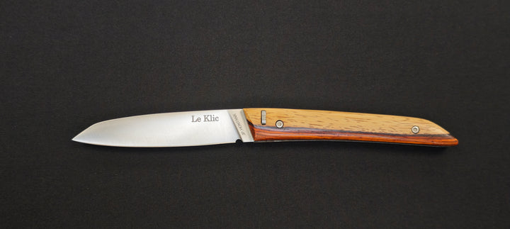 Le Klic par JP Hontanx - Couteau pliant – Manche Cocobolo & Aubier – Acier 12C27N