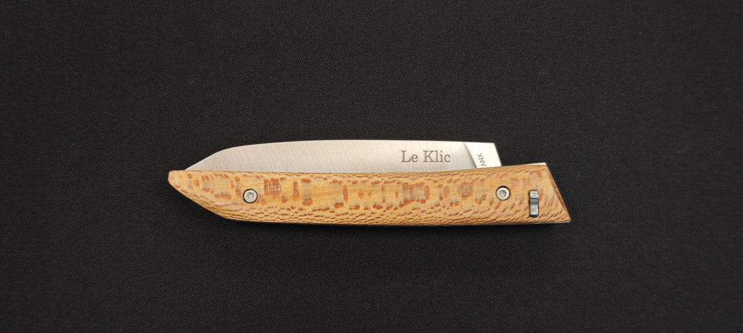 Le Klic JP Hontanx – Couteau pliant - Manche Platane – Lame inox 12C27N